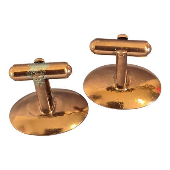 Lot of 4 Vintage Cufflinks Unbranded Pearl Silver Gold Copper - Picture 7 of 9